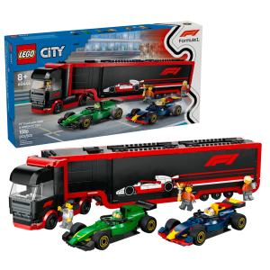 LEGO F1® truck met RB20 en AMR24 F1® auto's 60445